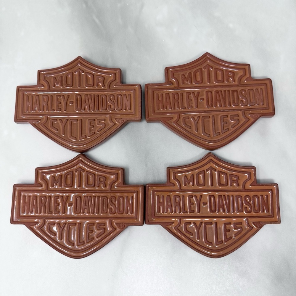 Harley-Davidson Bar & Shield Terra Cotta Coasters Set of 4 - Picture 3 of 7